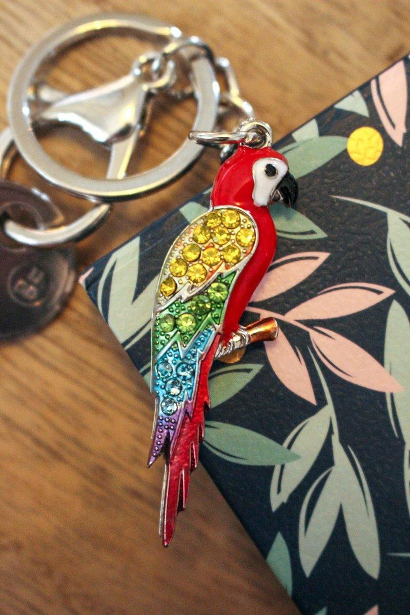 Macaw Parrot Keychain - Handmade Rubber Red Bird Key Ring, Miniblings Kids Gift From Berlin - View #6