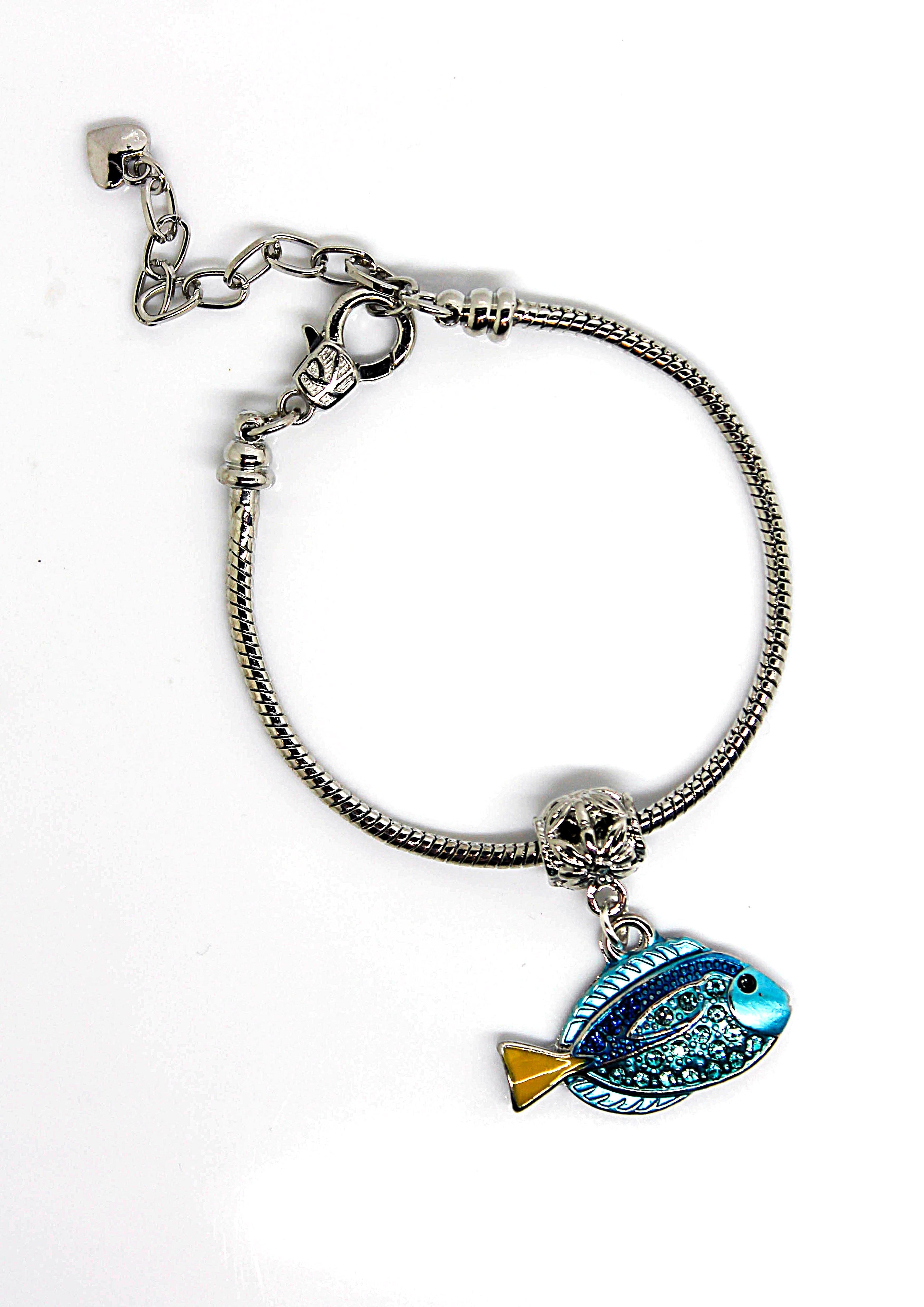 Blue Tang Fish Charm Bracelet - Wildtouch - Wildtouch