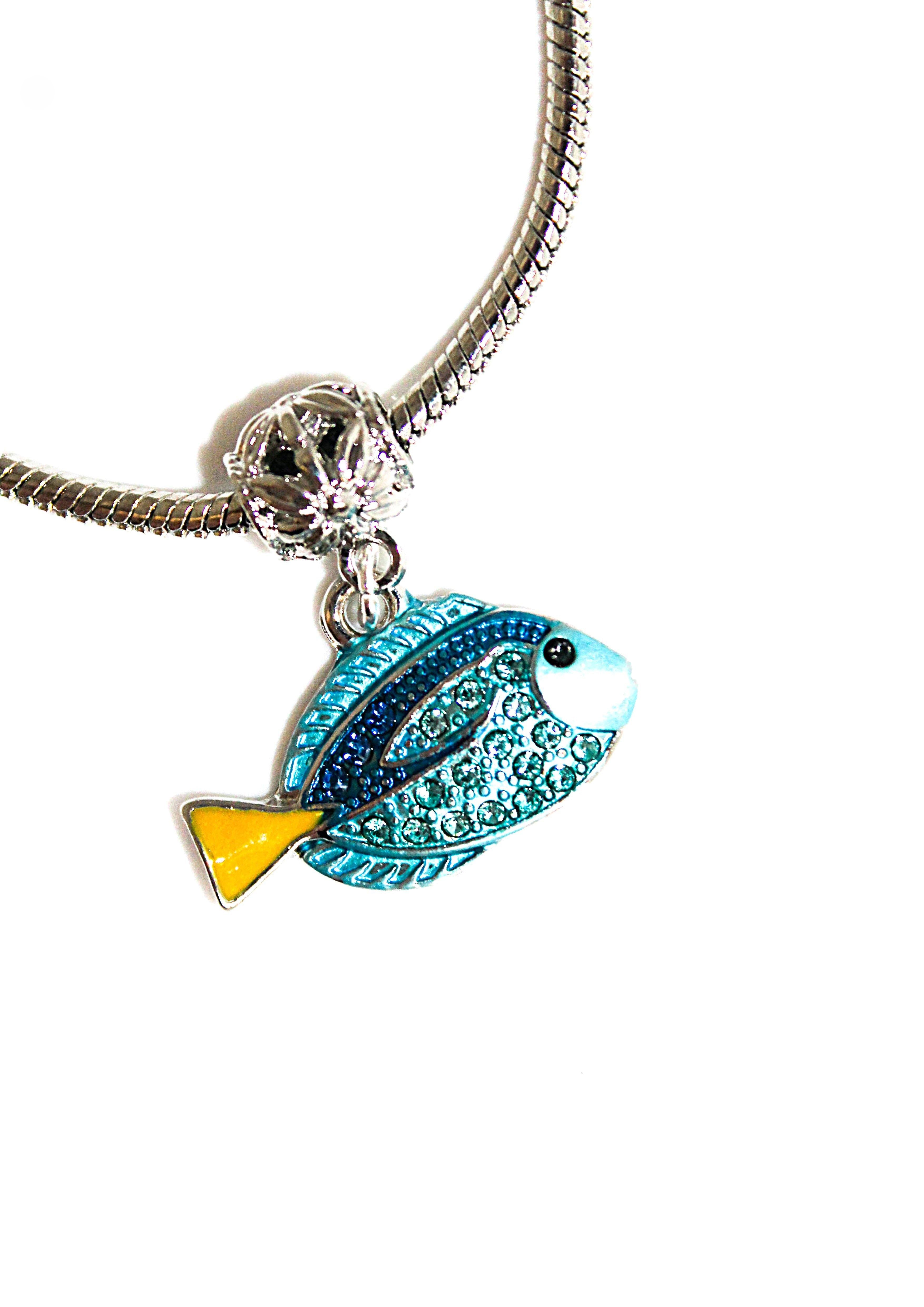 Blue Tang Fish Charm Bracelet - Wildtouch - Wildtouch