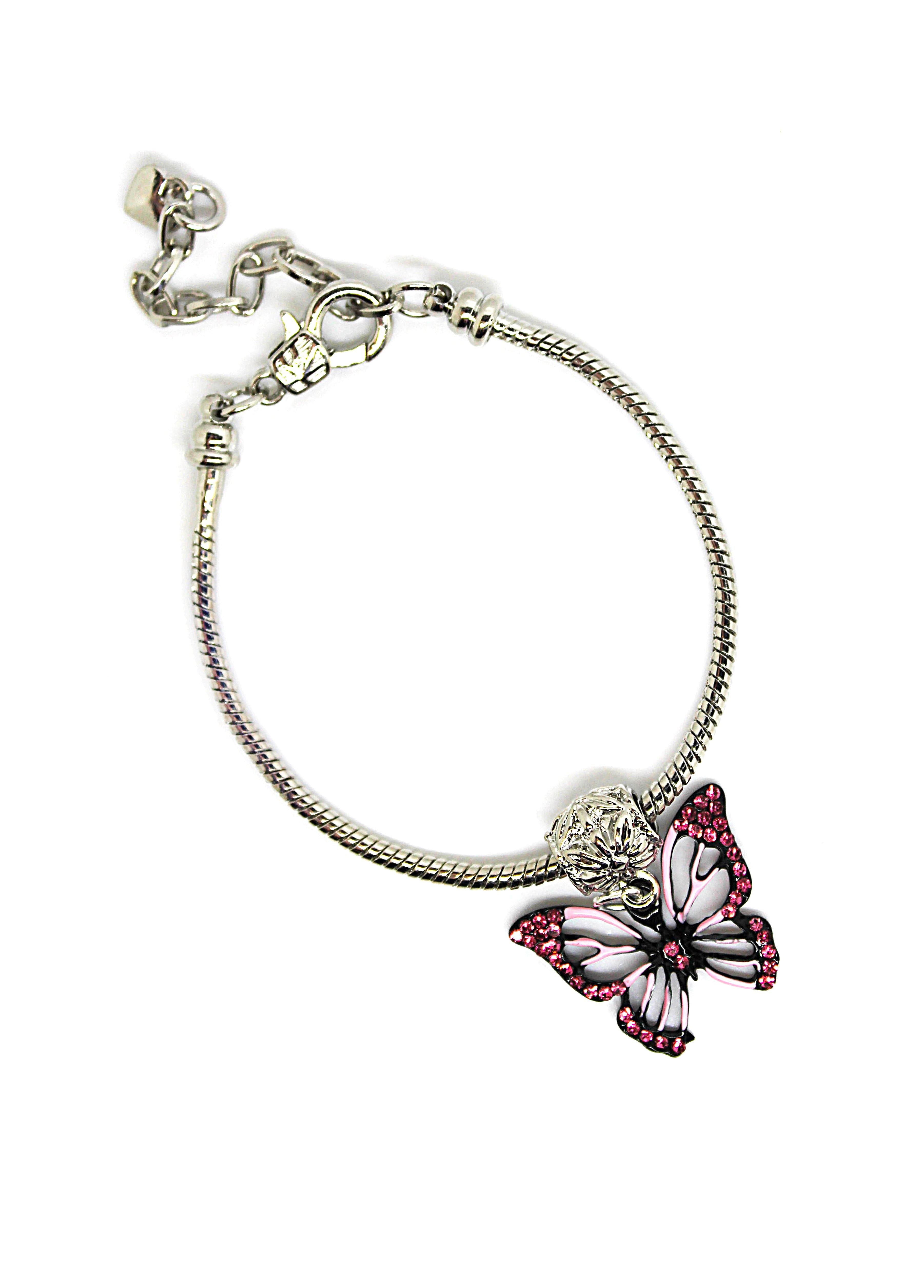 Butterfly Pink Charm Bracelet - Wildtouch - Wildtouch