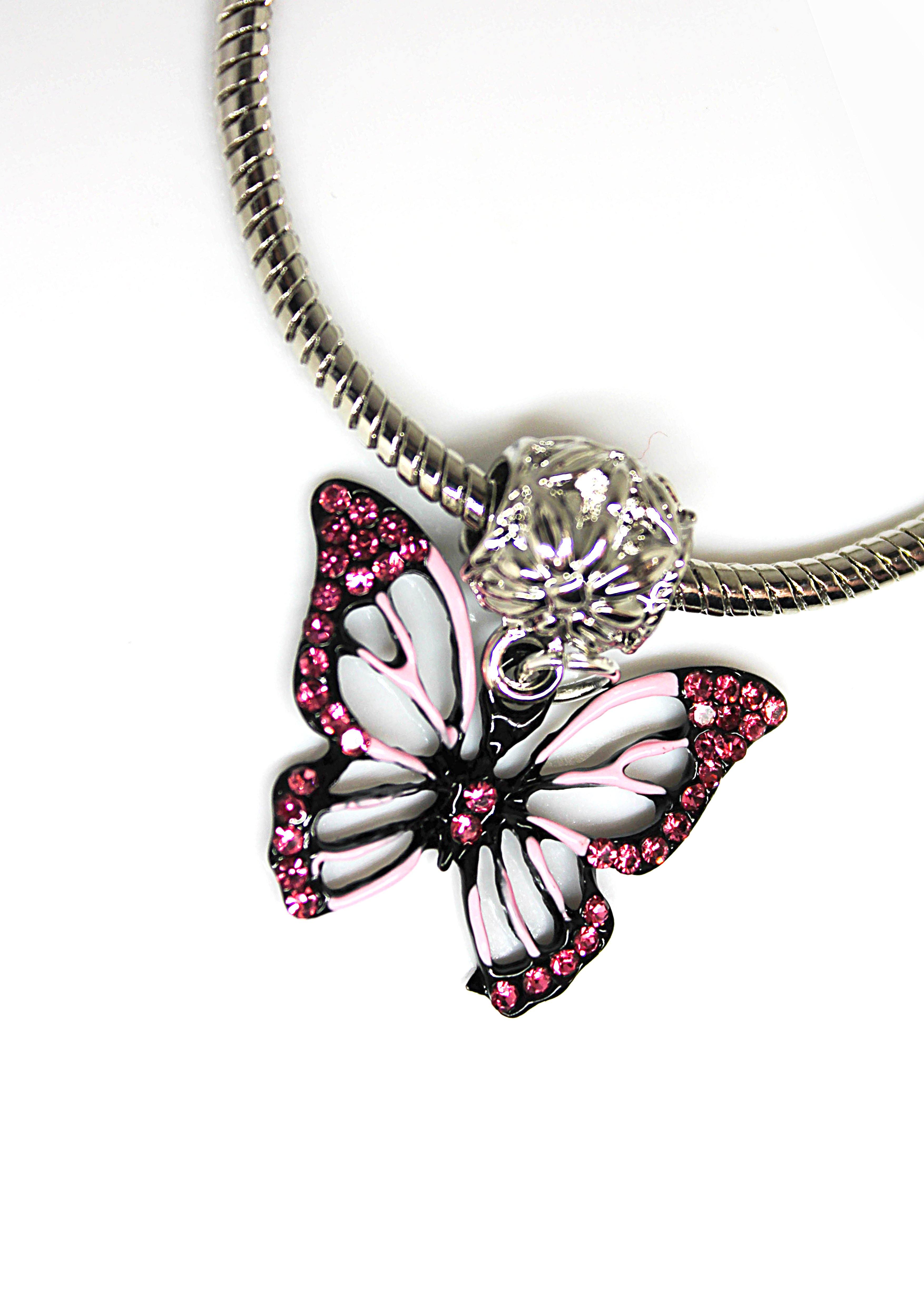 Butterfly Pink Charm Bracelet - Wildtouch - Wildtouch