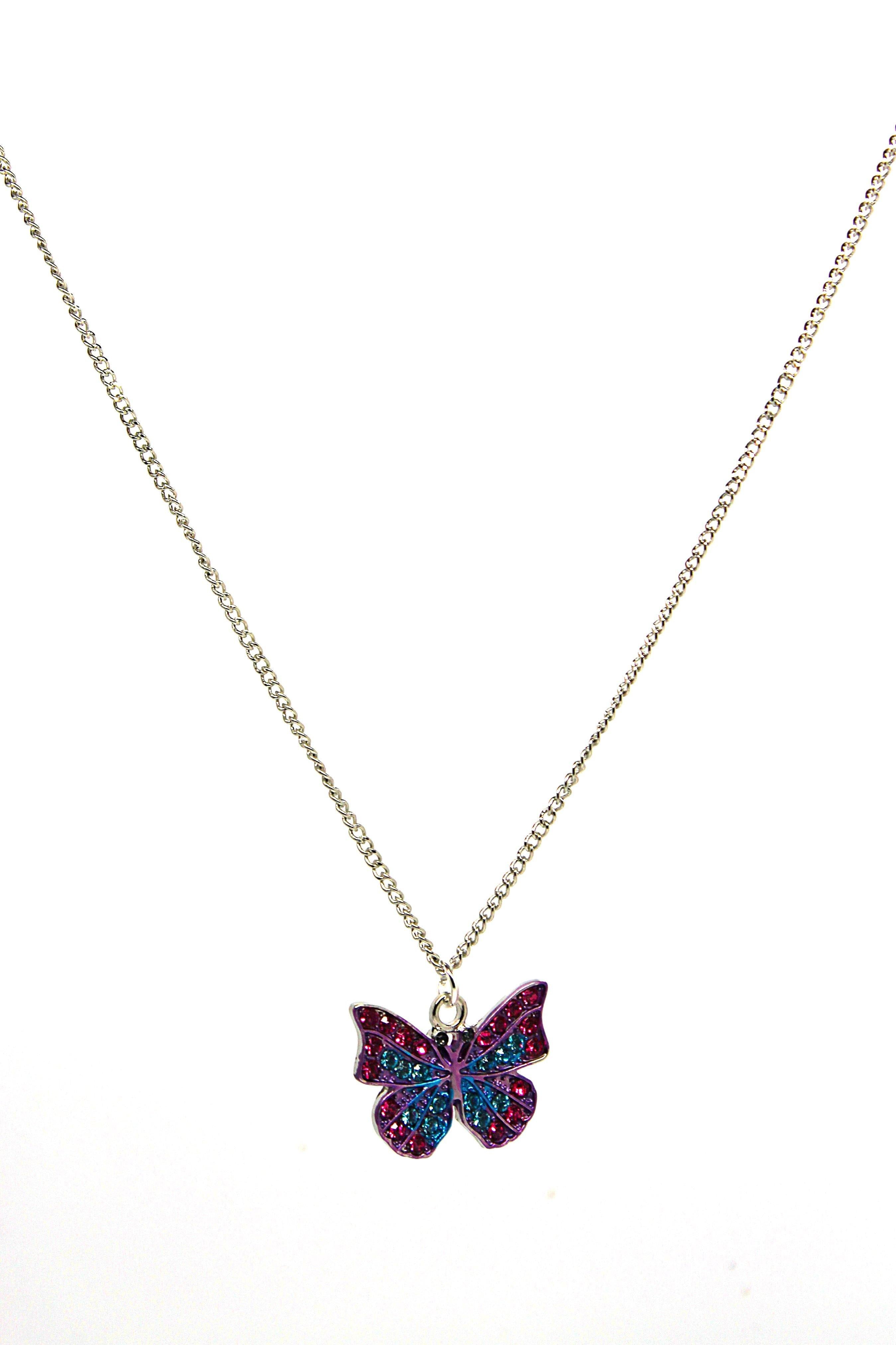 Butterfly Pink & Blue Necklace - Wildtouch - Wildtouch