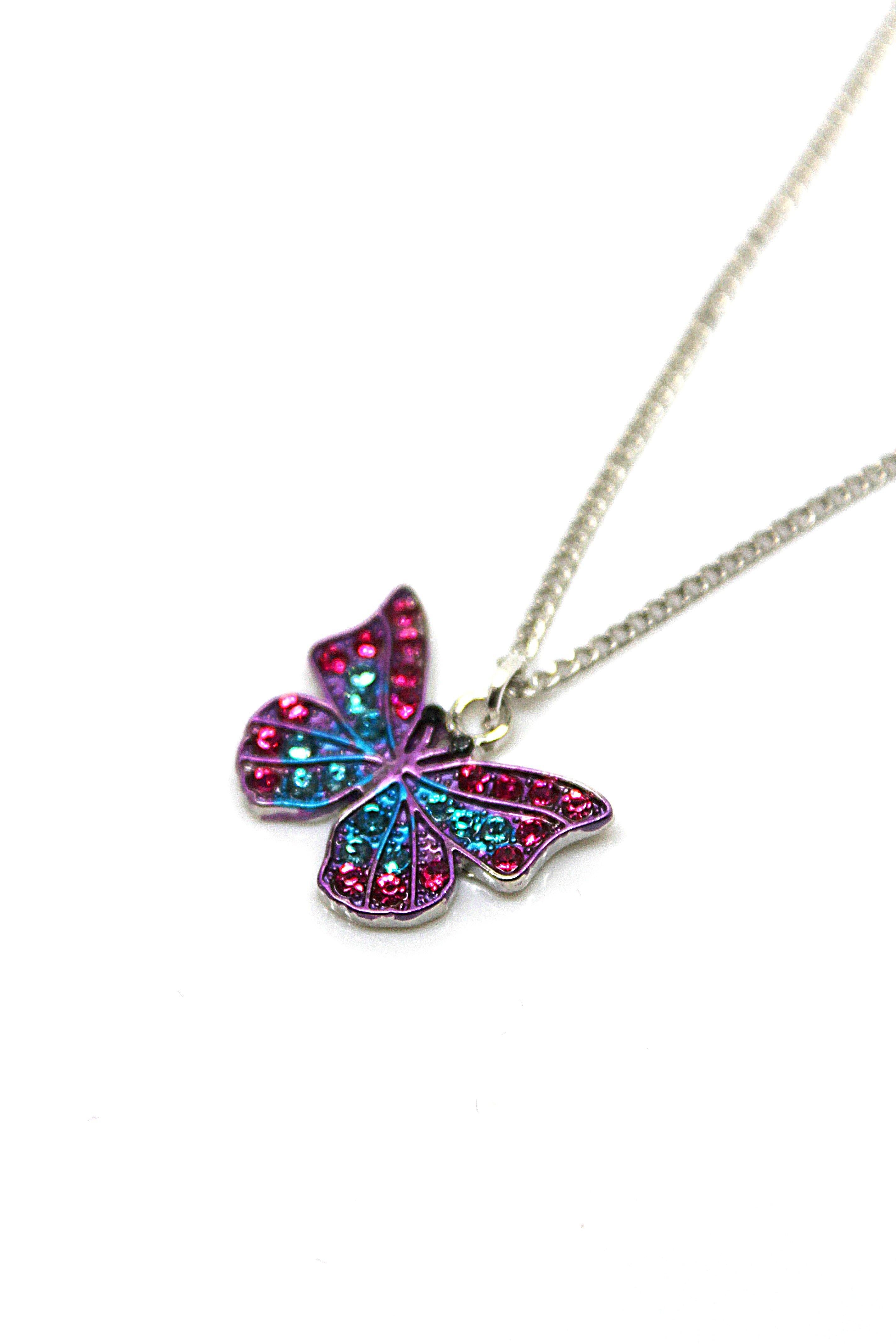 Butterfly Pink & Blue Necklace - Wildtouch - Wildtouch